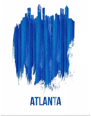 Atlanta Skyline Brush Stroke Blue