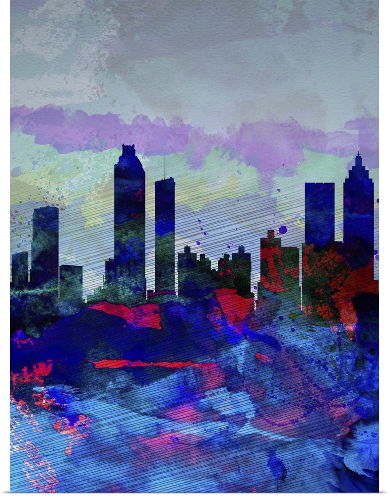 Atlanta Watercolor Skyline