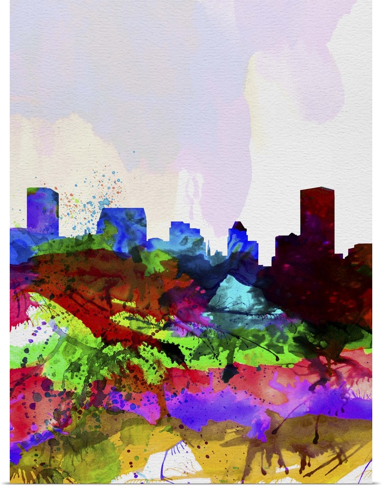 Baltimore Watercolor Skyline