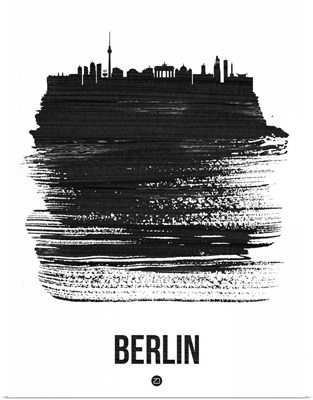 Berlin Skyline Brush Stroke Black