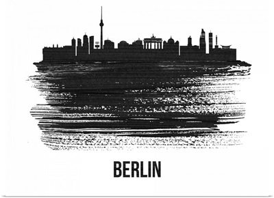Berlin  Skyline Brush Stroke Black II