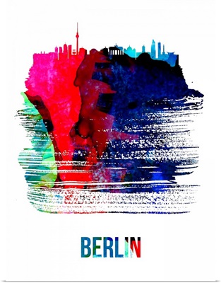 Berlin Skyline Brush Stroke Watercolor