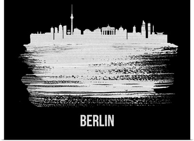Berlin  Skyline Brush Stroke White