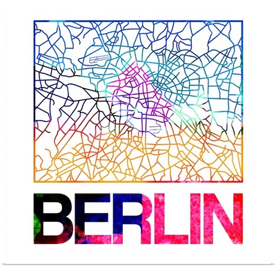 Berlin Watercolor Street Map