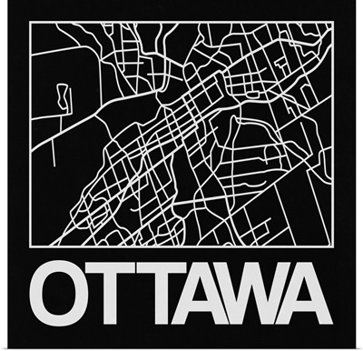 Black Map of Ottawa