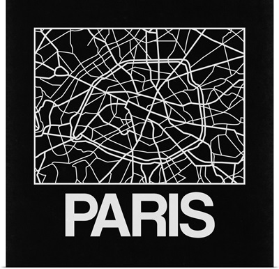 Black Map of Paris