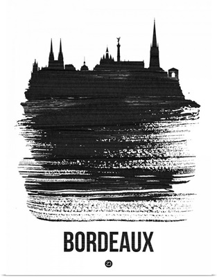 Bordeaux Skyline Brush Stroke Black