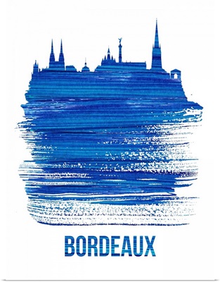 Bordeaux Skyline Brush Stroke Blue
