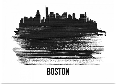 Boston Skyline Brush Stroke Black II