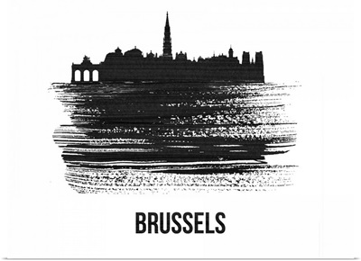 Brussels Skyline Brush Stroke Black II