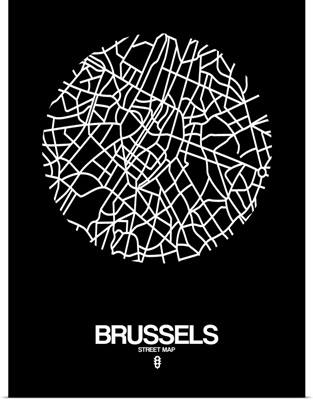 Brussels Street Map Black