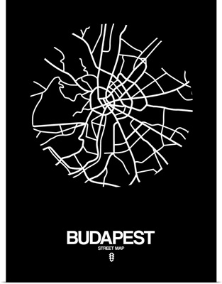 Budapest Street Map Black