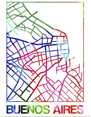 Buenos Aires Watercolor Street Map