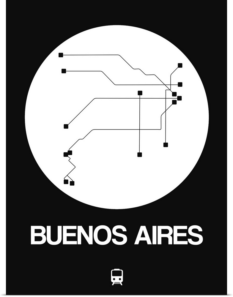 Buenos Aires White Subway Map