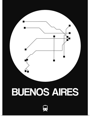 Buenos Aires White Subway Map