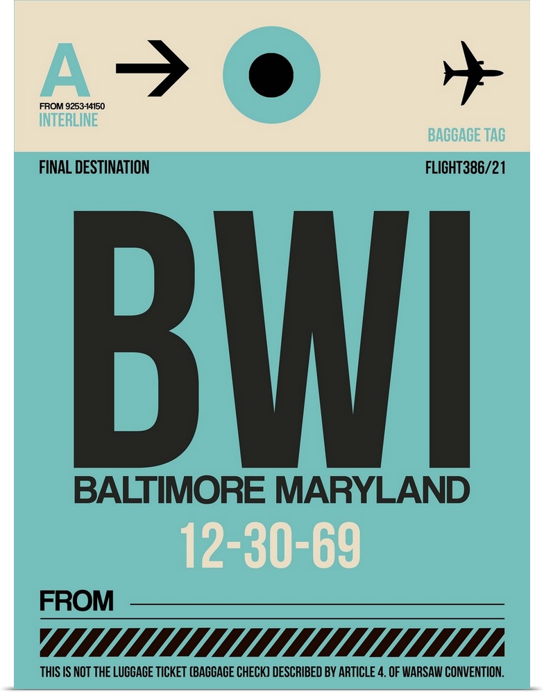 BWI Baltimore Luggage Tag I