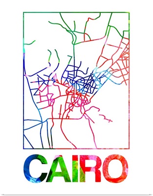 Cairo Watercolor Street Map
