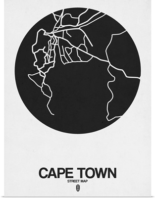 Cape Town Street Map Black on White