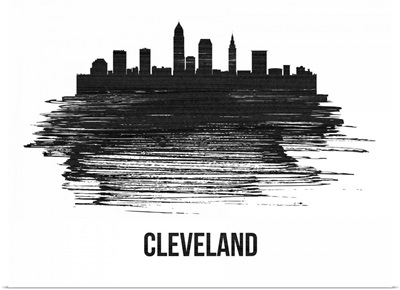 Cleveland Skyline Brush Stroke Black II