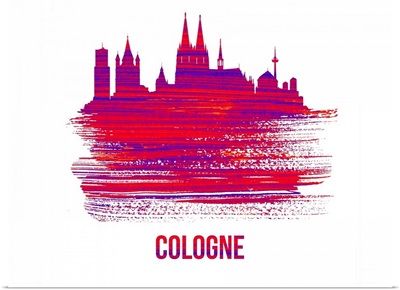 Cologne Skyline Brush Stroke Red