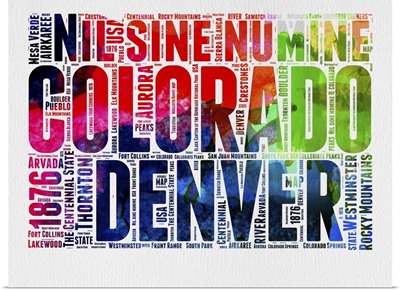 Colorado Watercolor Word Cloud