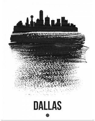 Dallas Skyline Brush Stroke Black