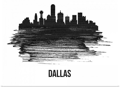 Dallas Skyline Brush Stroke Black II