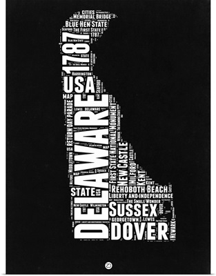 Delaware Black and White Map