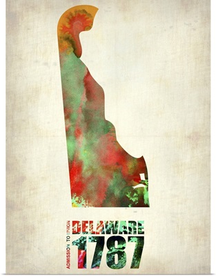 Delaware Watercolor Map