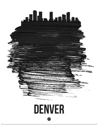 Denver Skyline Brush Stroke Black