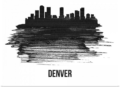 Denver Skyline Brush Stroke Black II