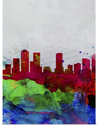 Denver Watercolor Skyline
