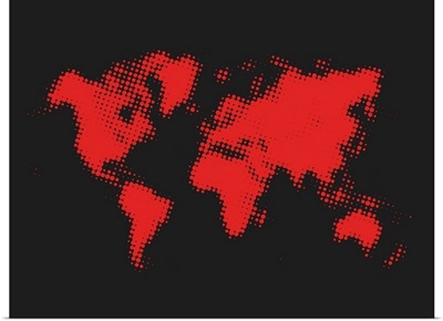 Dotted Red World Map