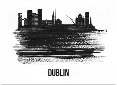 Dublin Skyline Brush Stroke Black II