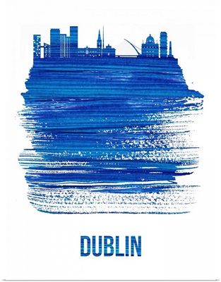 Dublin Skyline Brush Stroke Blue