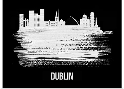 Dublin Skyline Brush Stroke White