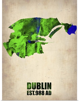 Dublin Watercolor Map