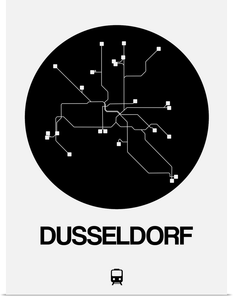 Dusseldorf Black Subway Map