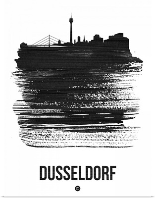 Dusseldorf Skyline Brush Stroke Black