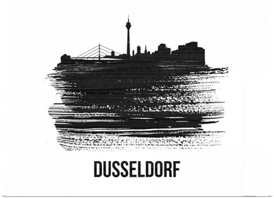 Dusseldorf Skyline Brush Stroke Black II