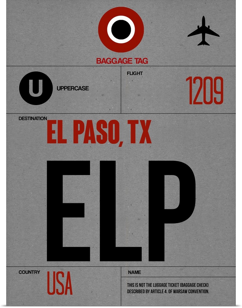 ELP El Paso Luggage Tag I
