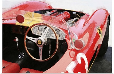 Ferrari Cockpit Monterey Watercolor