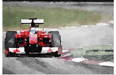 Ferrari F1 on Track Watercolor