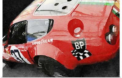 Ferrari Reear Detail Watercolor
