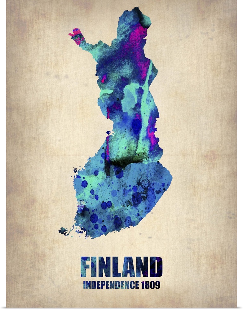 Finland Watercolor Map