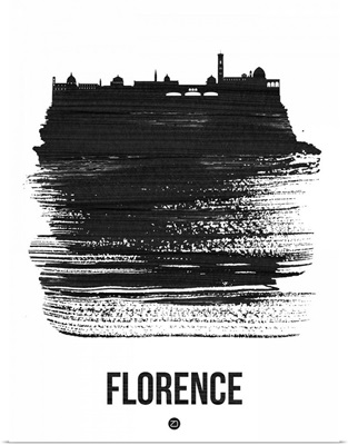 Florence Skyline Brush Stroke Black