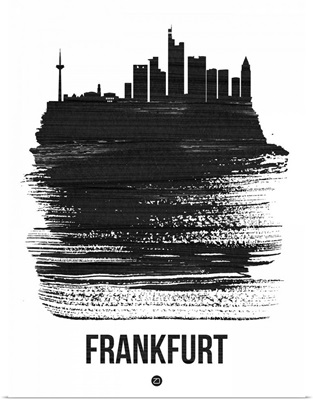 Frankfurt Skyline Brush Stroke Black