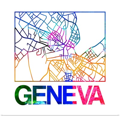 Geneva Watercolor Street Map