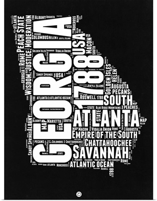 Georgia Black and White Map