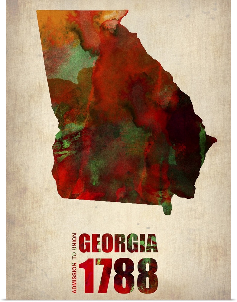 Georgia Watercolor Map